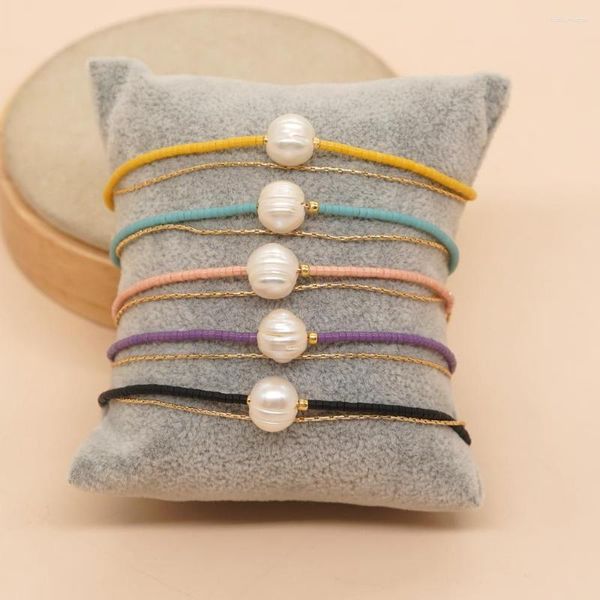 Bracelets de charme artesanal de joias vintage Irregular Natural Pearl Pleas