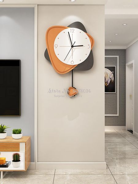 Dekorative Figuren, extra große Uhr, kreative geometrische Form, Wohnzimmer, TV-Hintergrund, Wanddekoration, nordische Anhänger, Ornamente, Stummschaltung