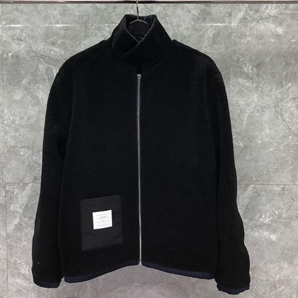 Giacche da uomo Cappotto di fodera in lana Giacca invernale da uomo Caldo casual Cashmere Spessore di agnello Solido Balck Grey Abbigliamento da uomo