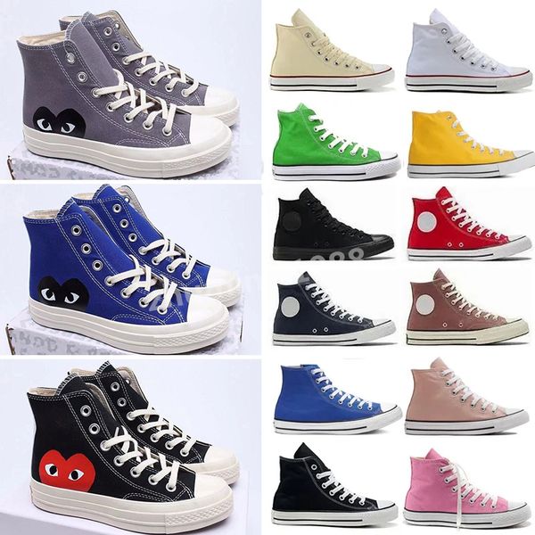 All Stars Shoe CDG Canvas Play Love With Eyes Hearts 1970 1970'ler Büyük Gözler Bej Klasik Klasik Sıradan Kaykay Sabahları 35-44 Tasarımcı Z11