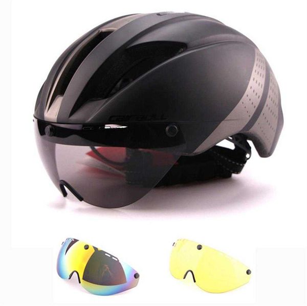 Capacetes de ciclismo Cairbull 280g Aero Ultra-Light Goggle TT Capacete de bicicleta de bicicleta de bicicleta de corrida de ciclismo em moldagem