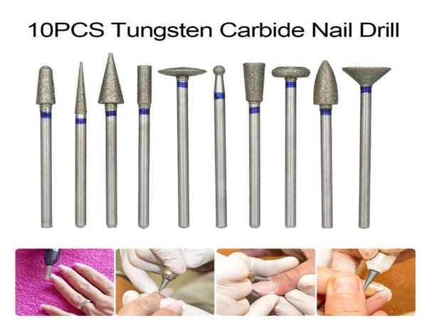 10PCS Wolframkarbid-Dentalbohrer Nagelbohrer Zahnbehandlungsbohrer Nail Art Drill Oral Dental Diamant-Schleifkopf Polieren 8895946