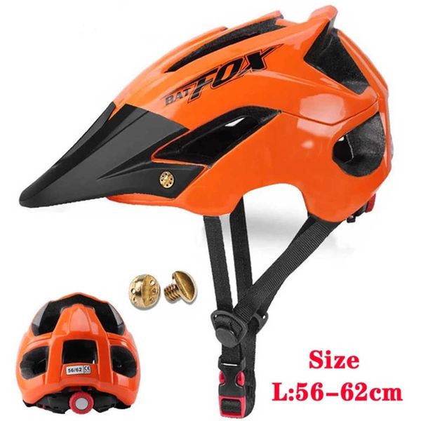 Fahrradhelme BATFOX MTB Fahrradhelm Mountain Road Fahrradhelm Männer Frauen Orange Fahrrad Radfahren Sicherheit Outdoor Sport Big Visor Helm casco P230419