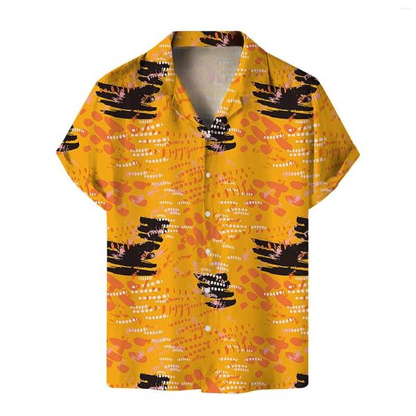 T-shirt da uomo Camicia a maniche corte a fiori Camicia da uomo estiva da spiaggia Stile rilassato Abiti etnici traspiranti europei americani Vacanze