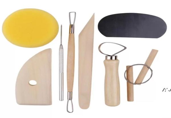 8 pçsset reutilizável diy kit de ferramentas cerâmica casa handwork escultura argila cerâmica moldagem desenho tools1652571