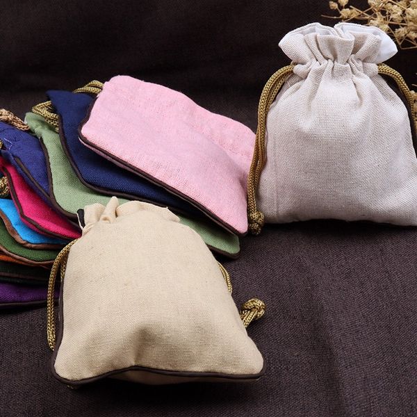 I piccoli sacchetti di tela dei monili del panno comerciano i sacchetti all'ingrosso del cordone di colore solido 10pcs/lot