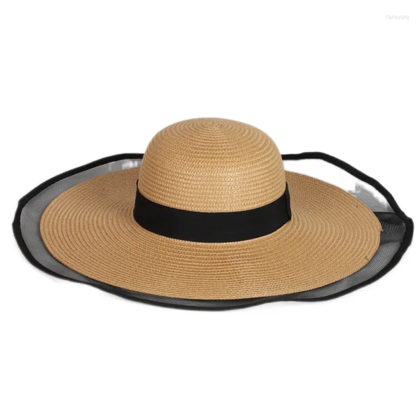 Cappelli a tesa larga Fashion Beach Seaside Caps Women Summer Fedora Hat Mexican Style Ladies Large Floppy Paglia Primavera Autunno