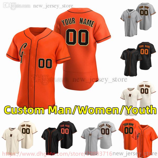 Custom S-6XL Movie College Baseball Wears Jersey Stitched 5 MikeYastrzemski 23 KrisBryant 24 WillieMays 25 BarryBonds 28 BusterPosey Hong Away Jerseys