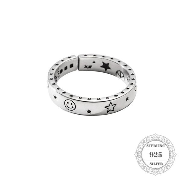 Rings de cluster Estrelas Smile Ring Style Jóias de soul bom judeu para homens homens 2023 Presente em 925 Sterling Silver Super Dealscluster clusterclus