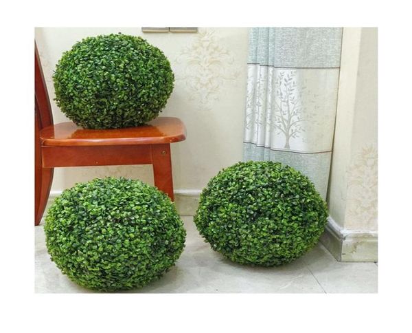 Decorative Flowers Wreaths Artificial Ball Hanging Leaf Effect Green Grass Decor Diy Milan Fake Flower Bonsai 81318cmDecorativ5464553