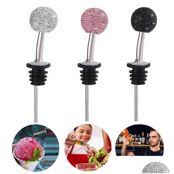 Ferramentas de barras Diamond Wine Pourler Tool Creative Crystal Stoppers Home Champagne Decorativa Bottle Stopper Drop Delivery Garden K Dhgarden Dhd2a