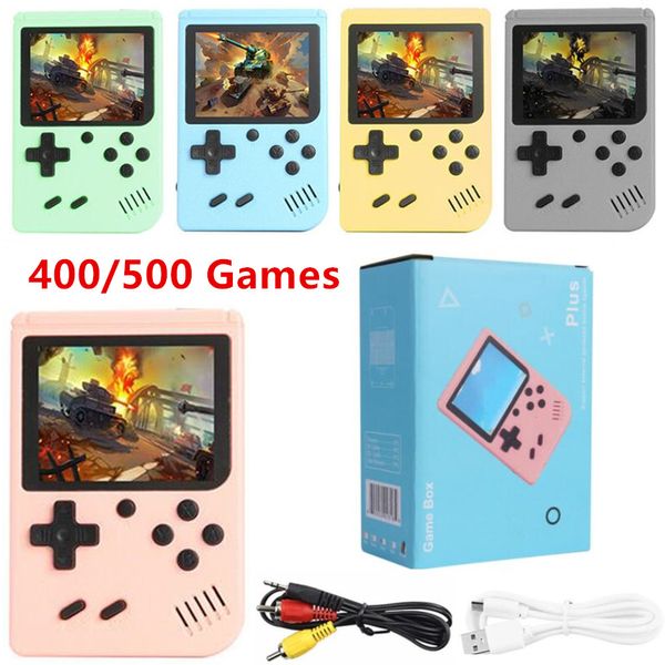 Lettori di giochi portatili Mini console per videogiochi retrò portatile 8 bit Schermo LCD colorato da 3,0 pollici Display Uscita AV Lettore di giochi classici 400/500 incorporato per regalo per bambini