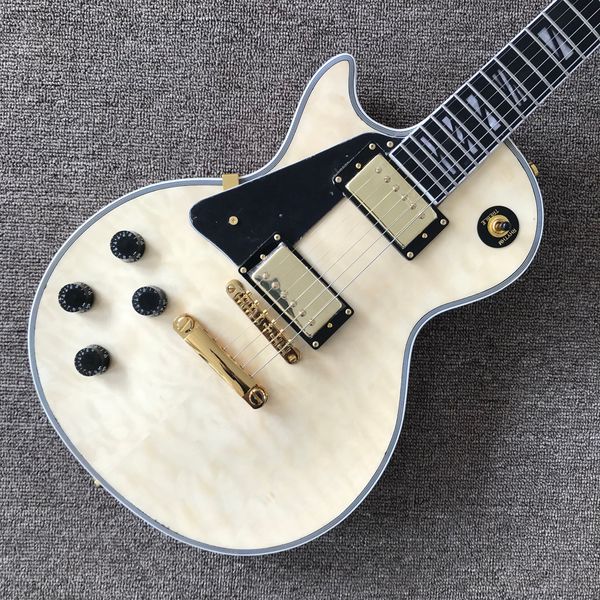 2024 loja personalizada, feita na China, mão esquerda personalizada guitarra elétrica de alta qualidade, escala de ébano, hardware dourado, frete grátis