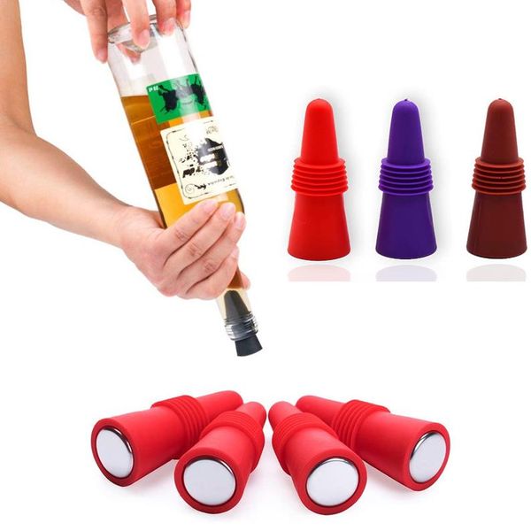 Tampa de garrafa de vinho da cerveja Silicone Champagne Cap Plugs de cortiça Plugues de tampas Ferramentas de cozinha Tools de vazamento Tampa de garrafa mais perto