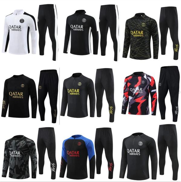 22/23/24 Paris Trainingsanzüge Training Chandal 23 24 PSGS Mbappe Kit Survêtement Fuß Tuta Jacke Retro Futbol Fußball Fußball Männer und Kinder