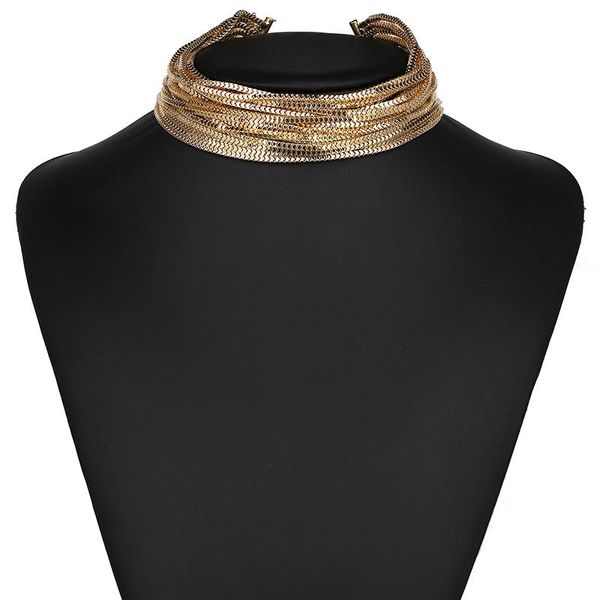 Collane con ciondolo 2023 Gioielli di dichiarazione JUJIA all'ingrosso Collares Mujer Collana girocollo con catena in metallo Maxi collana in oro