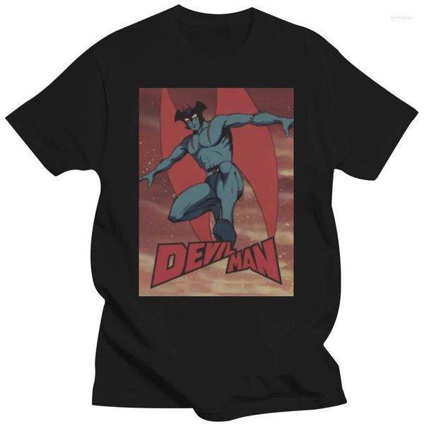 Camisetas masculinas T-shirt Maglia Devilman Uomo DiAvolo Cartone Anni 80-1 S-M-L-XL Camiseta de Sleevada Curta