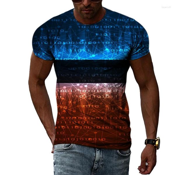 Camisetas masculinas camisetas multidimensionais camisa de ficção científica 3d harajuku masculina e feminina de manga curta de manga curta Casual confortável