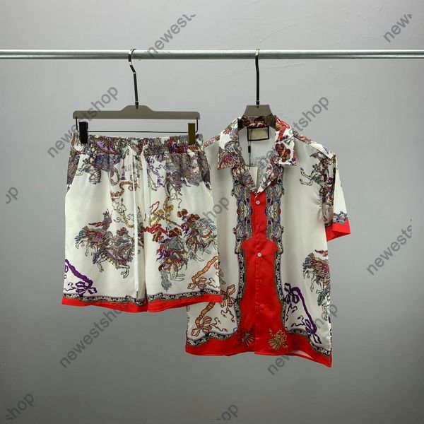 Designer Mens Ruos Men Hawaii Floral Pattern Print Suit