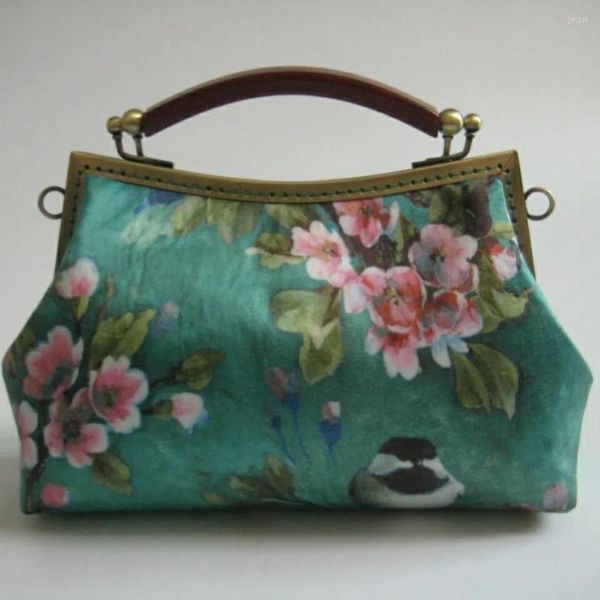 Evening Bags Bird Flowers Handmade Bag Fringe Tassel Vintage Women Chic Lady Mother Gift Tote Women's Handbags 120CM Chain