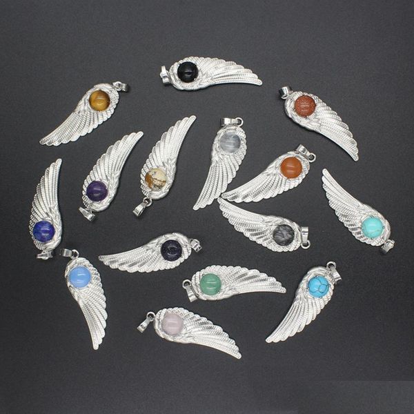 Подвесные ожерелья Qimoshi Natural Crystal Quartz Angel Wings Ожерелье для женщин -девочка Chakra Reiki Healing Eye Dream Dream Choker Eweere Dh71q