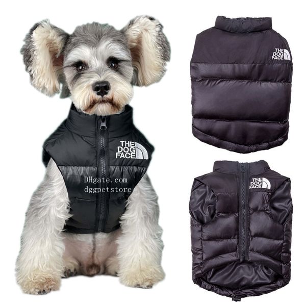 Kış Köpek Kıyafetleri Köpek Yüz Tasarımcı Köpek Giysileri% 90 Duck Aşağı Yavrular Küçük Orta Köpekler İçin Kalın Sıcak Evcil Pet Palto Yumuşak Rüzgar Yoksul Yavru Paltolar Siyah 3xl A402