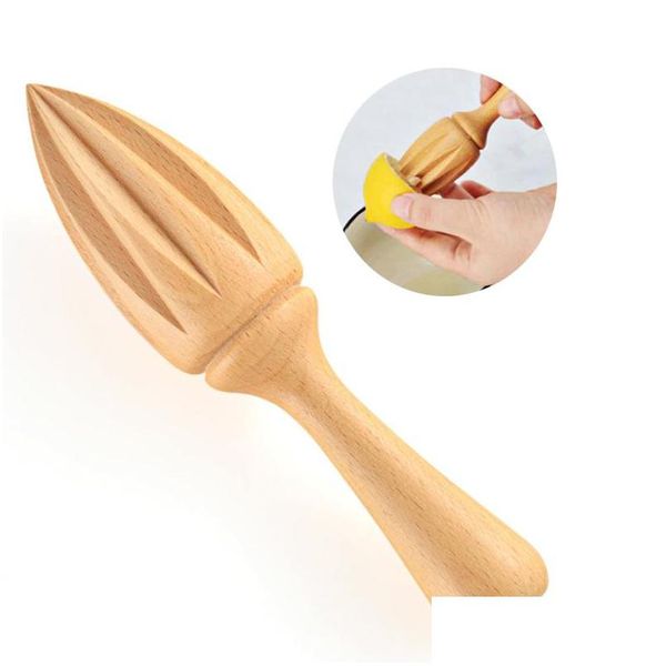 Obst Gemüsewerkzeuge Buche Zitronensaft manuell hölzerne Quetschern Orangen -Zitrussaft -Extraktor Reamer 16x3,5 cm ohne la dhgarden dhlkn