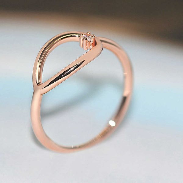Anéis de banda Anéis simples para mulheres Hollow Out Geometria Small Zircon 3 Cor diariamente jóias de moda do toque de dedos R907