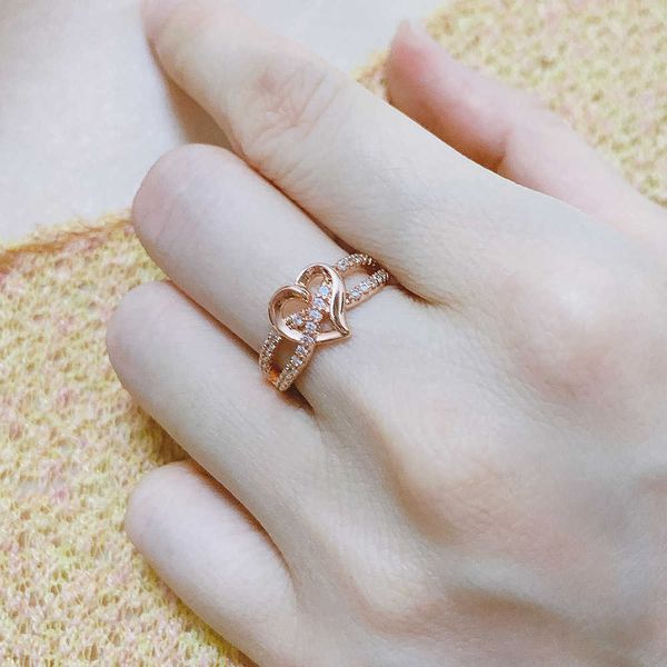 Ringas de banda anéis de dedos para mulheres exclusivas Hollow out zircão rosa cor de ouro prateado colorido de casamento Presentes de moda jóias dzr026