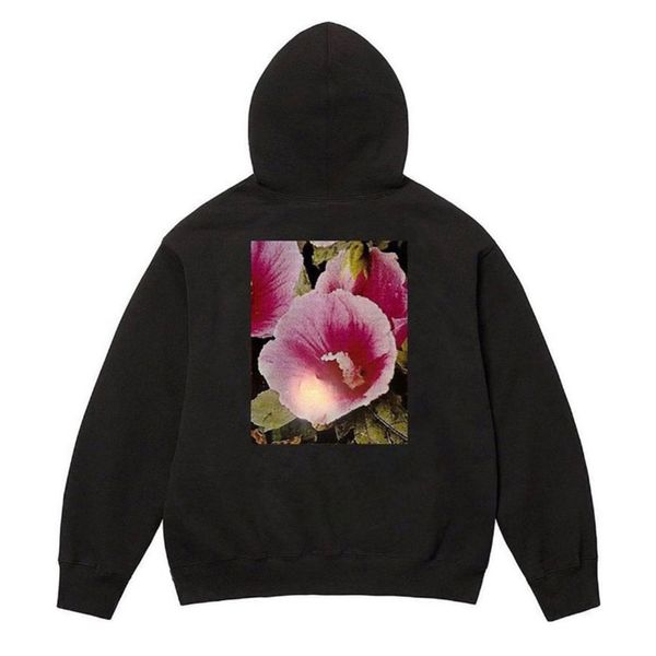 23FW Moletons masculinos e femininos com letras em caixa clássicos Hibiscus Syriacus com estampa de flores outono inverno pulôver com capuz casual suéter de moda de rua TJAMWY230