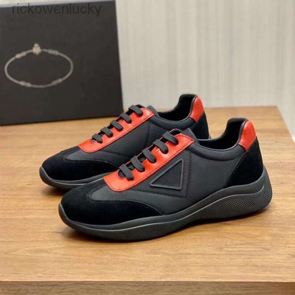 Praddas Pada Prax PRD Schuhe Schuhe Americas Cup Schuhe Männer Mode Soft Outal Bottom Running Sneaker Italien berühmte Low Top Elastic Band Calfskin Designer Leichtigkeit Fit Fit