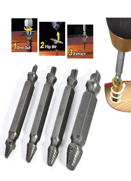 4PCS Broken Bolt Damage Screw Remover Extractor Drill Bits Easy Out Stud Tool6922881