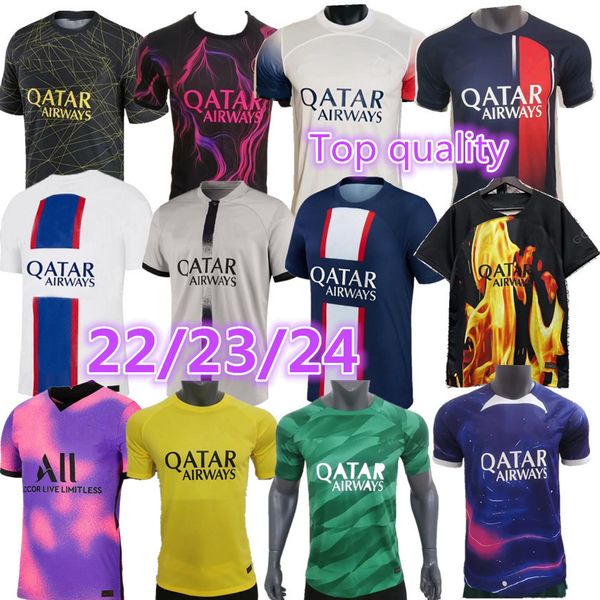 2023 2024 Mbappe Futbol Formaları 22 23 24 24 PSGS MAN Paris Eğitim Jersey Di Maria Wijnaldum Sergio Ramos Hakimi Dördüncü Maillots Futbol Kiti Icardi Verratti Boyut S- 4XL