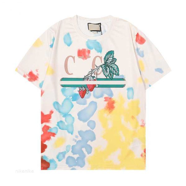 2023 Мужская дизайнерская футболка летние женские штопоры пары для печати футболки с коротким рукавом белый рисунок граффити