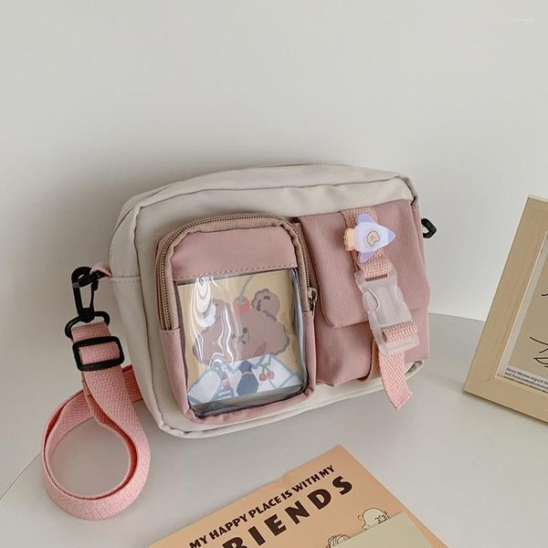 Bolsas ao ar livre corea fofa bolsa pequena menina coração macio ombro japonês harajuku mensageiro puro cor kawaii crossbody