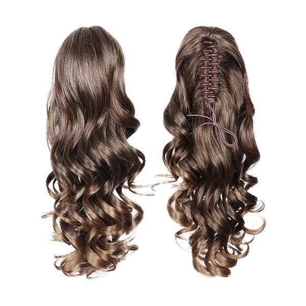 Longo sintético ondulado clipe no cabelo rabo de cavalo extensões de cabelo estilo garra pônei cauda peruca para festa cosplay feminino