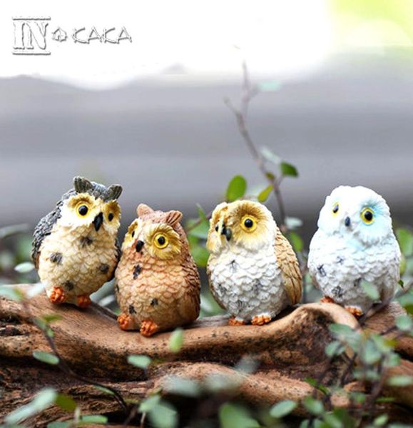 4 Stil Mikro Mini Peri Bahçe Minyatürleri Figürinler Baykuş Kuşları Hayvan Aksiyon Figür Oyuncaklar Süs Terraryum Aksesuarları Film Prop2478256