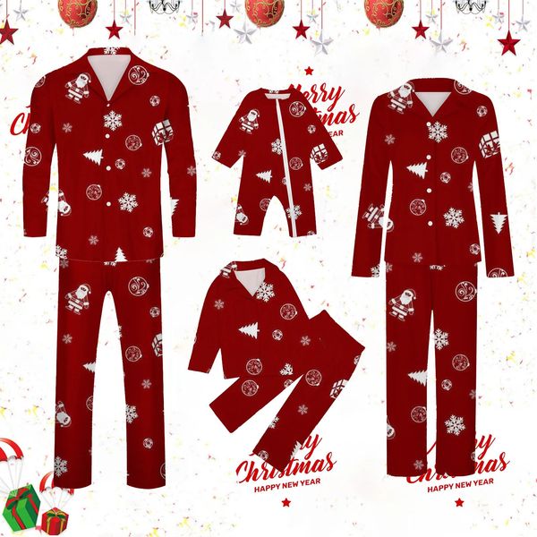 Aile Eşleşen Kıyafetler Set Noel Pijamaları Uzun Kollu Sevimli Noel Navidad Baba Ebeveyn Kıyafet Kıyafetleri 231118