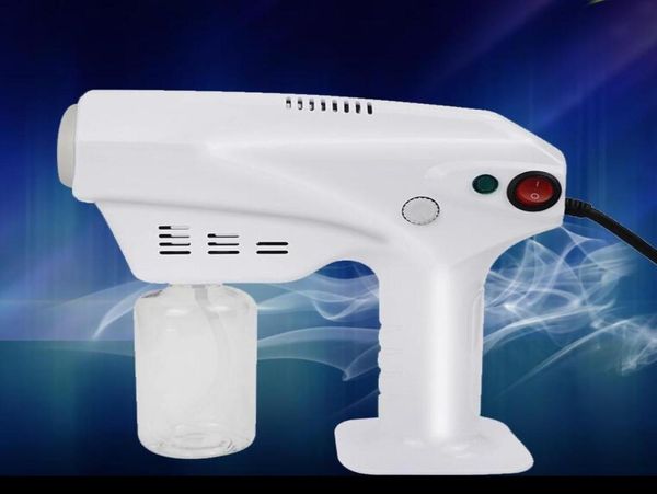 Mano Azul Luz Nano Pistola de vapor Atomización Desinfección Máquina de niebla Máquina de pulverización para el cabello Herramientas de limpieza del hogar CCA12398 12pcs1999330