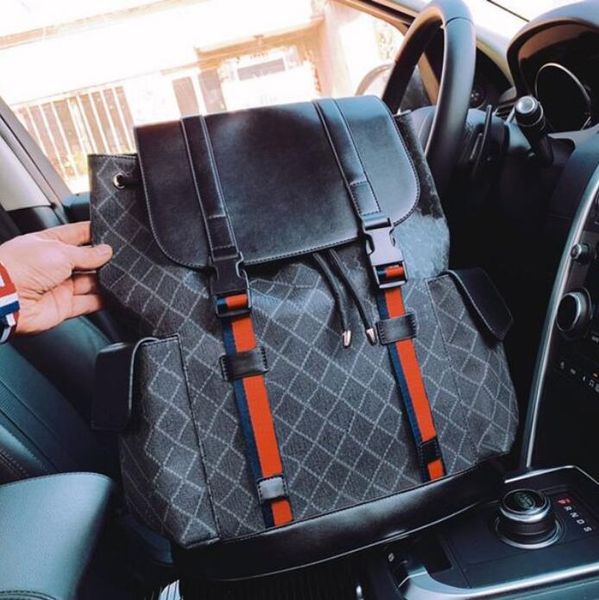 Дизайнерский рюкзак багаж для мужчины с двойной буквы роскошная сумочка большая черная ремни Женщина на плече кожа рюкзак с двойной способностью Duffle Women