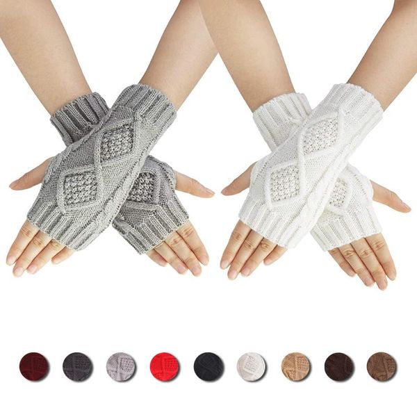 Five Fingers Handschuhe Damen Winter Fingerlos Thermo Schön Warm Schützend Wind Gestrickt Mit Daumenlöchern