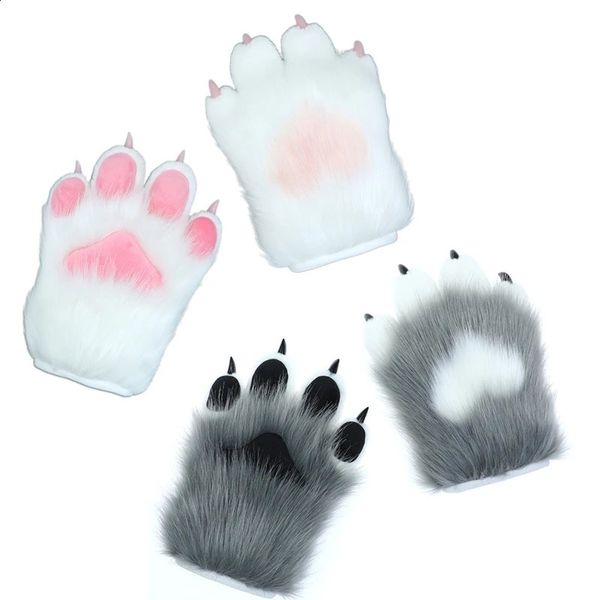 Beş Parmak Eldiven 2 PCS Peluş Karikatür Tırnaklar Pençe Eldivenleri Cosplay Eldivenleri Cosplay Party için Anime Cosplay Mittens 231118