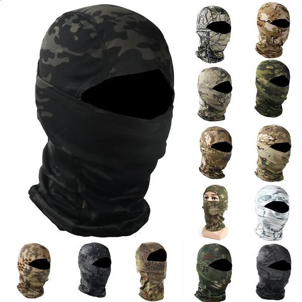 Capitões de ciclismo Máscaras de camuflagem militar Montanhista ao ar livre Pesca Capuz de caça Proteção do exército Tactical Face Cover 231118