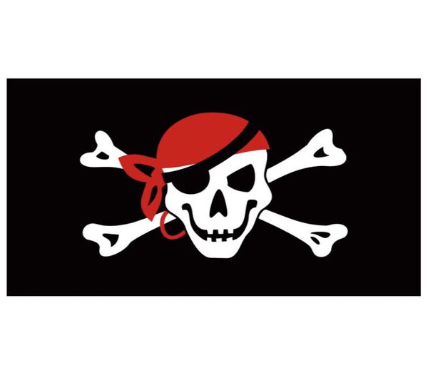 Jolly Roger Bandiere rosse Bandana Teschio Ossa incrociate Pirata fabbrica diretta 90x150 cm6253282