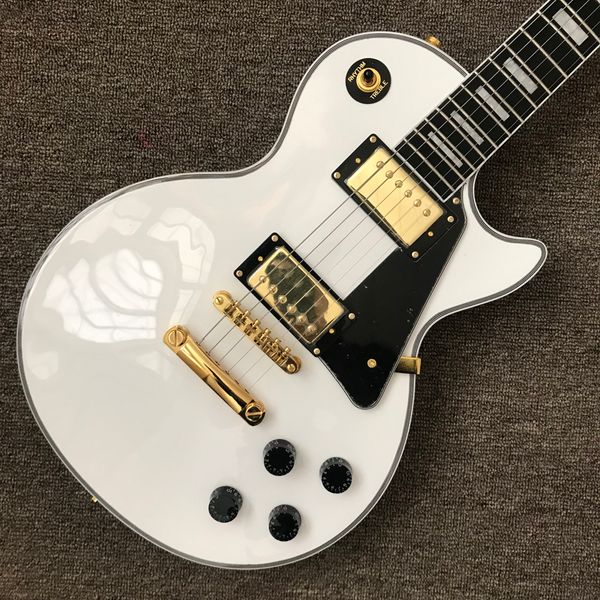 2024Custom Shop, hergestellt in China, maßgeschneiderte hochwertige E-Gitarre, Ebenholzgriffbrett, Bündebindung, goldene Hardware, kostenloser Versand