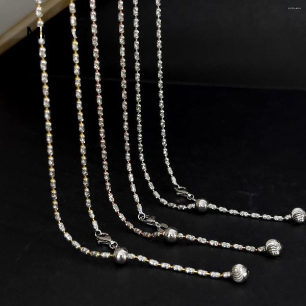 Цепочки Miqiao 925 Серебряные серебряные итальянские бриллианты Ожерелья для женщин 45 50 см. Ювелирные украшения для шеи.