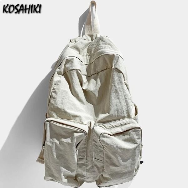 Okul çantaları Japon tiki grunge katı y2k backpack moda kadınlar rahat okul çantaları sokak kıyafetleri trendy ins sırt çantaları üniversite öğrencileri için 231118