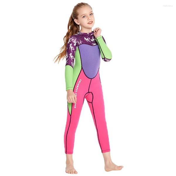 Damen Bademode Neoprenanzug Kinder Ganzkörper Thermal Badeanzug Für Mädchen Jungen Surfanzug Neopren 2,5 MM Kleinkind Teenager Jugend Neoprenanzüge Langarm