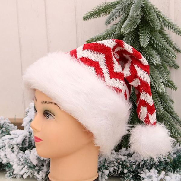 Decorações de Natal 3 estilos chapéus listrados chaps chaps para adultos e crianças de decoração de natal de natal do ano para festas em casa suprimentos