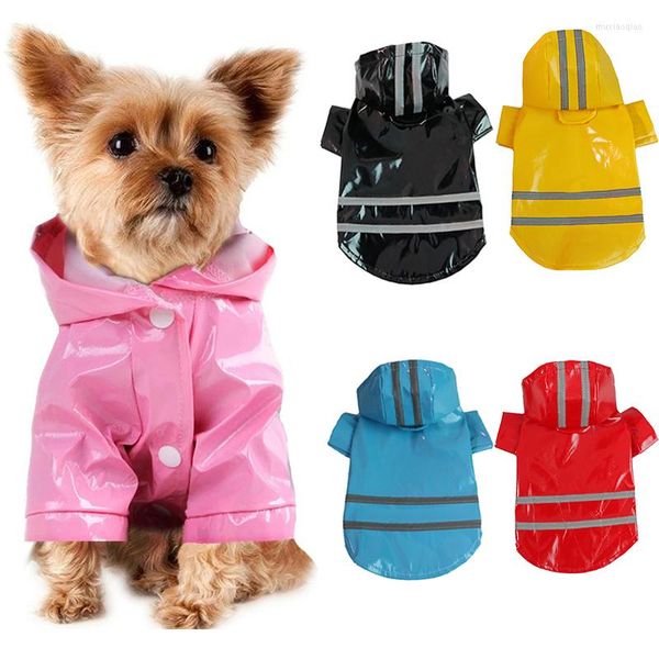 Hundebekleidung Haustierkleidung Regenmäntel mit Kapuze Reflexstreifen Hunde Regenmantel Jacken Outdoor PU Wasserdicht Für kleine Katzen